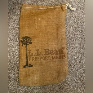L.L. Bean Freeport Maine Brown Potato Sack Drawstring Bag. Vintage.
